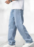 Men's Loose Fit Mid Rise Light Blue Jeans